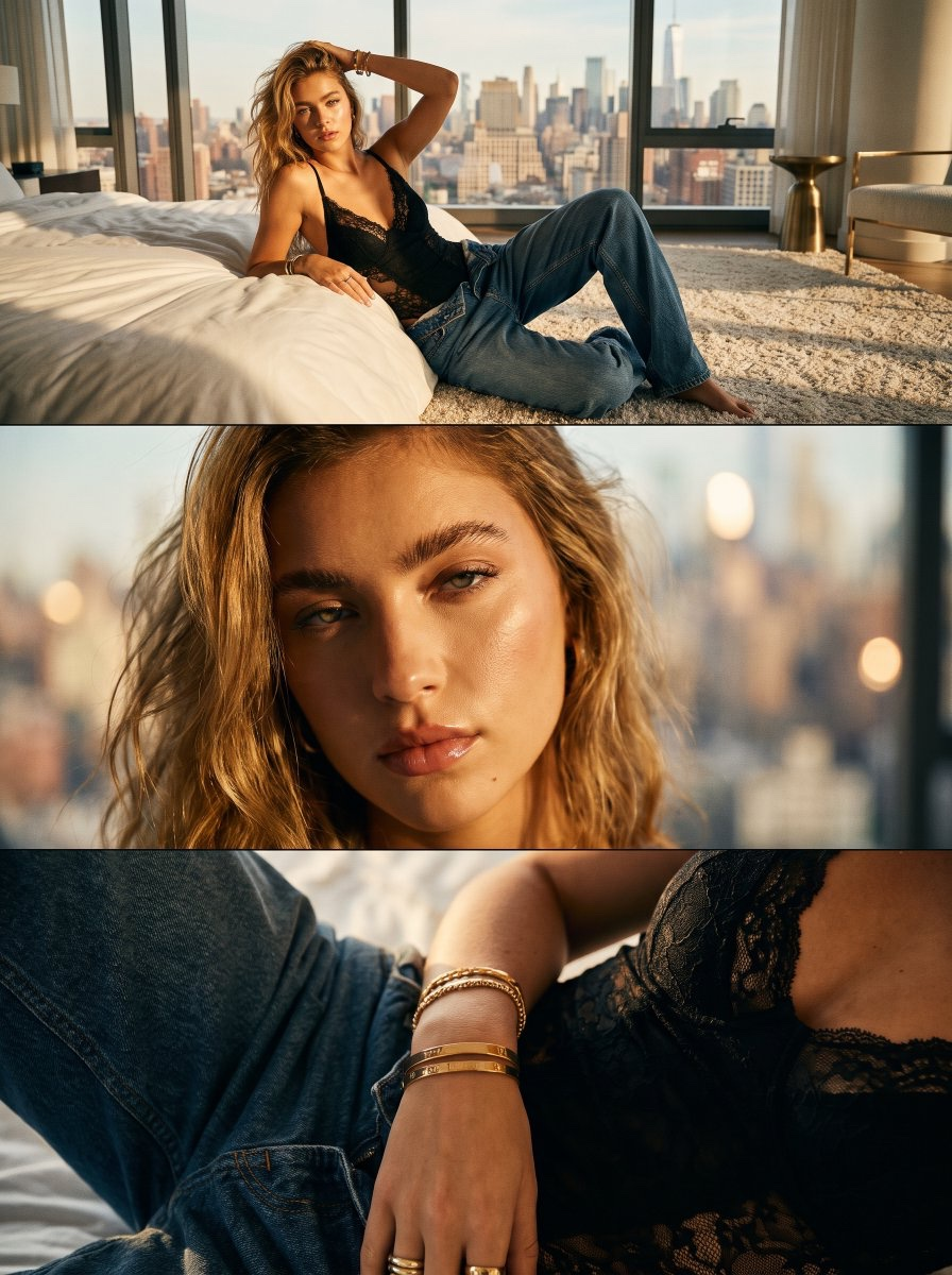 Clean-Girl Editorial Fashion Portrait
