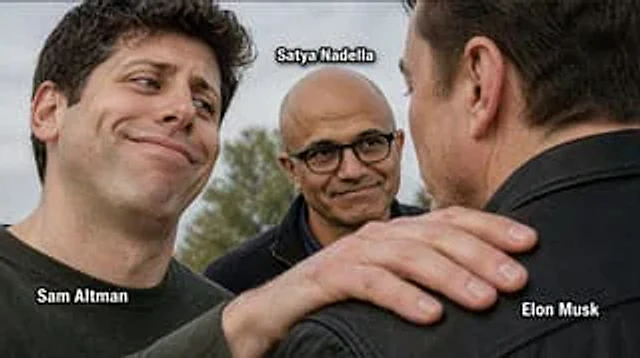 Example generated from “Tech CEOs Awkward Meme Photo”