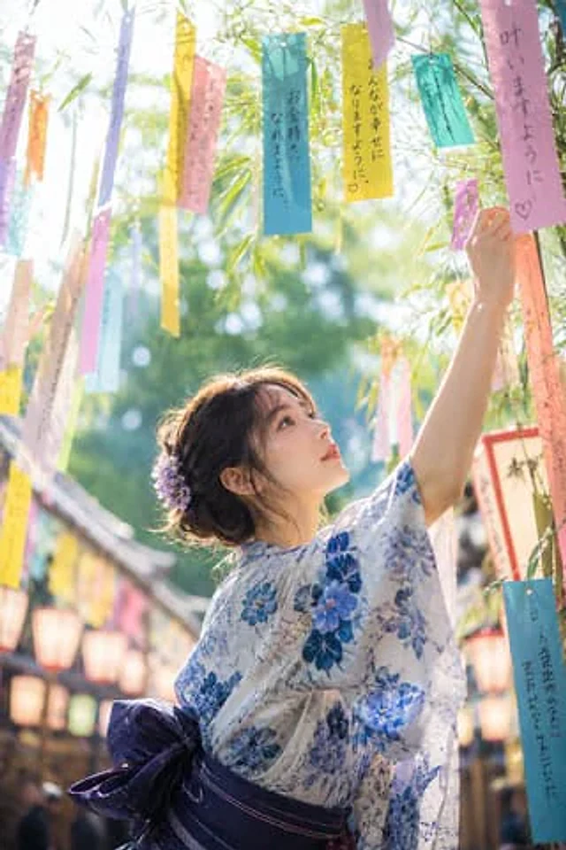 Example generated from “Tanabata Japanese Woman Illustration”