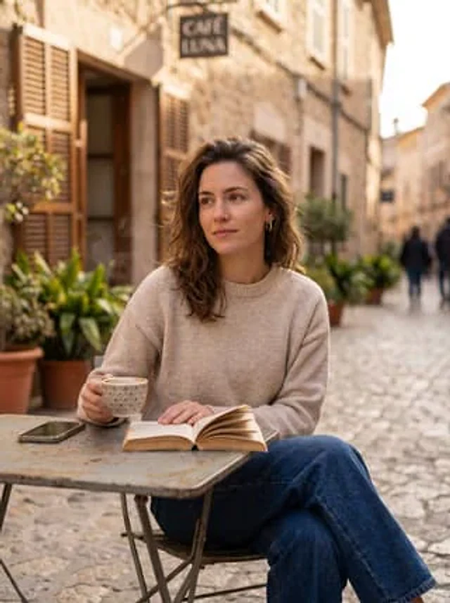 Example generated from “Woman Reading at European Street Café”