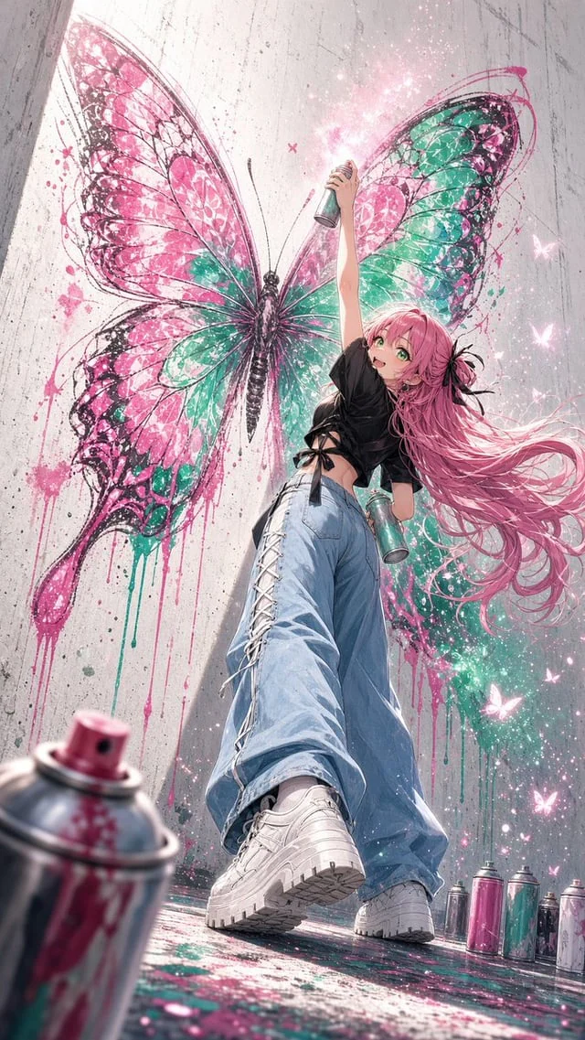 Example generated from “Anime Graffiti Butterfly Artist”