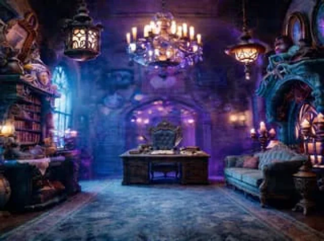 Example generated from “Enchanted Gothic Study Interior”