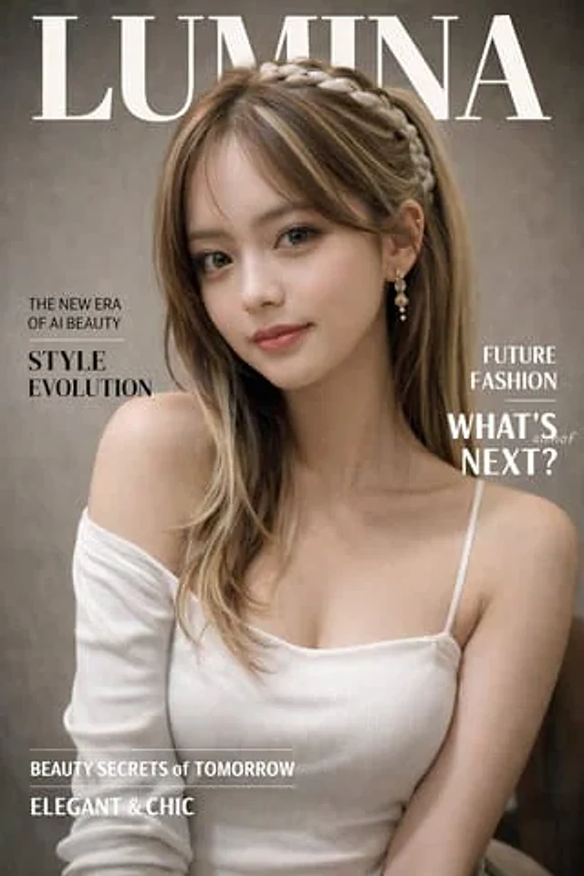 Example generated from “Photorealistic Fashion Magazine Cover”