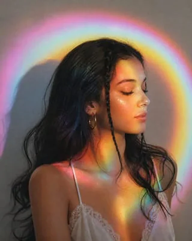 Example generated from “Rainbow Halo Editorial Portrait”