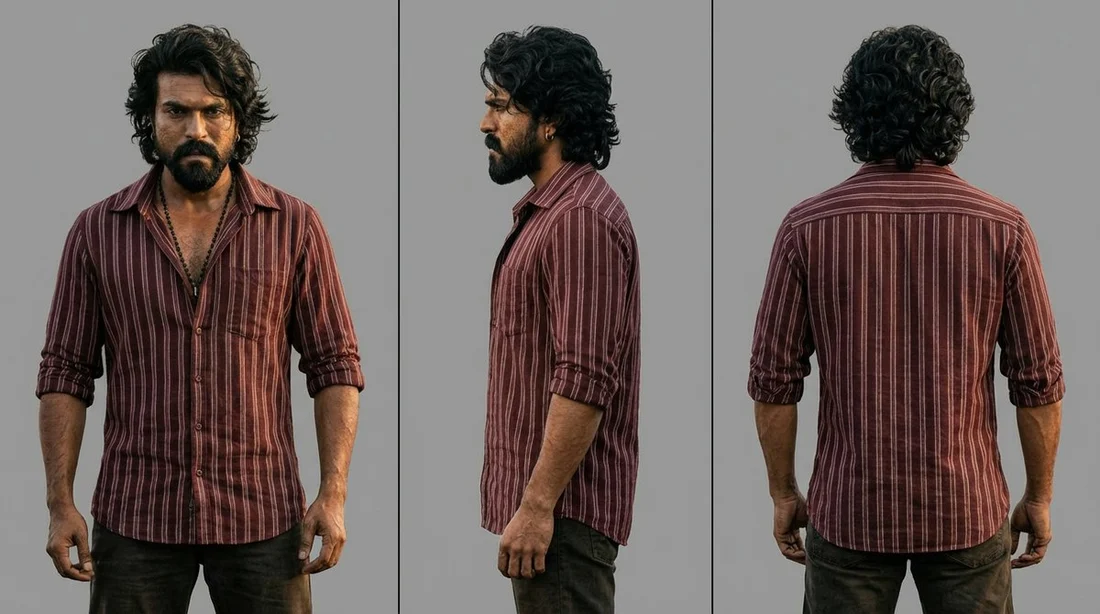 Character Turnaround Sheet for a Rugged Hero