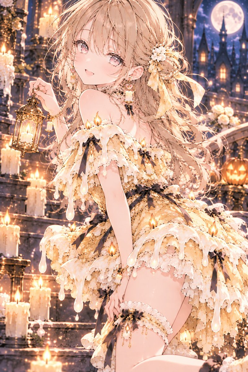 Example generated from “Candle Dress Halloween Girl Prompt”