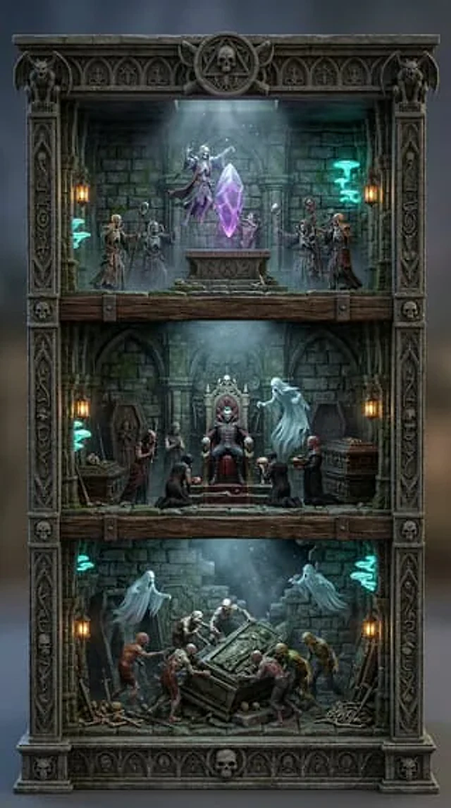 Example generated from “Ornate Diorama of Undead Dungeon”