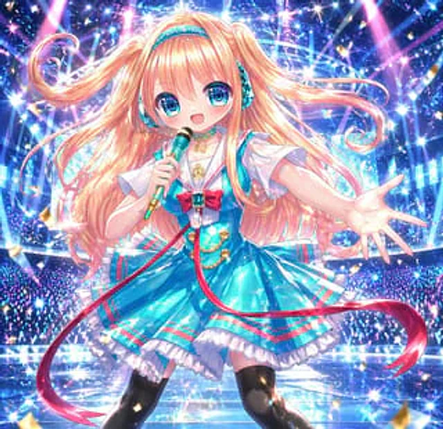 Example generated from “Sparkling Anime Idol Concert Portrait”