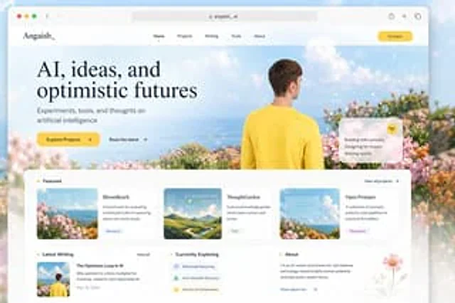 Example generated from “Optimistic AI Portfolio Landing Page”