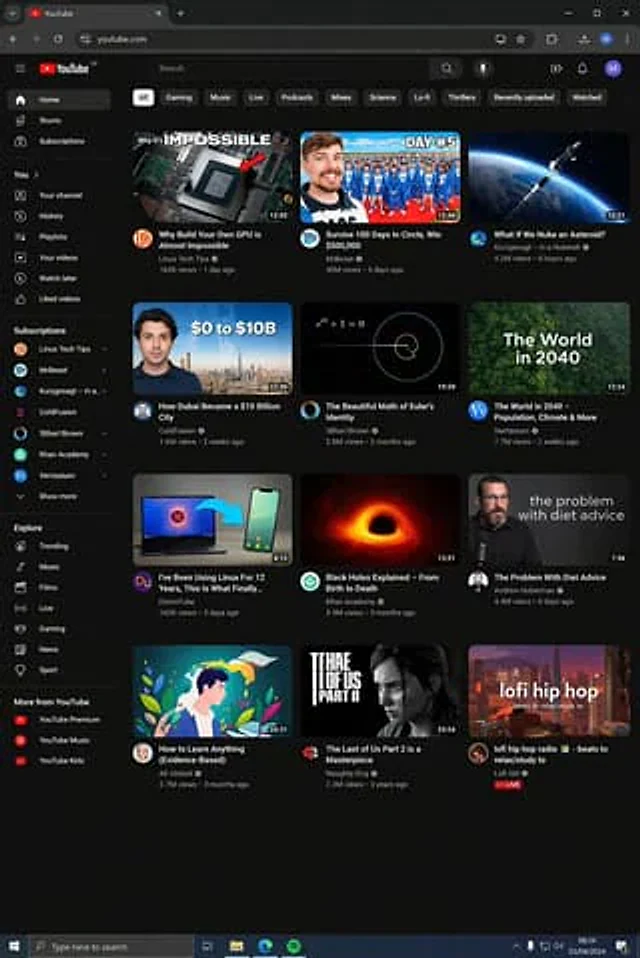 Example generated from “YouTube Dark Mode Desktop UI Mockup”