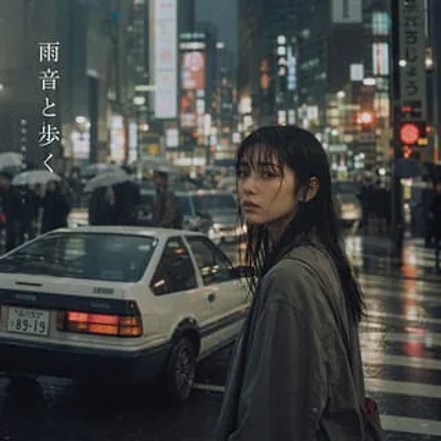 Example generated from “Cinematic Rainy City Portrait with Typography”
