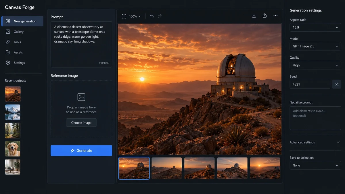 Example generated from “Canvas Forge UI Screenshot”
