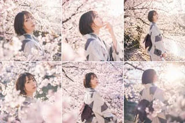 Example generated from “Cherry Blossom Kimono Portrait Grid”