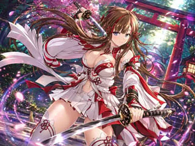 Example generated from “Anime Shrine Maiden Dual Katana”