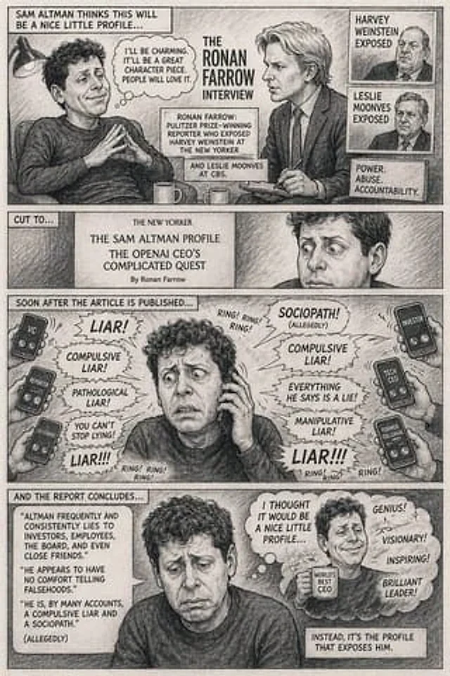 Example generated from “Satirical 4-Panel Caricature Comic Strip”