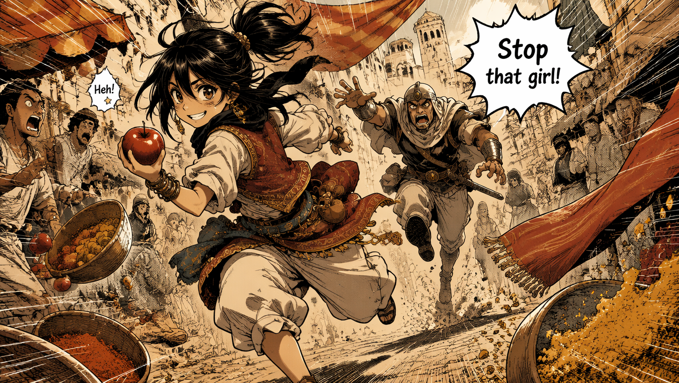 Example generated from “Market Chase Manga Panel — API Models · CC BY 4.0”