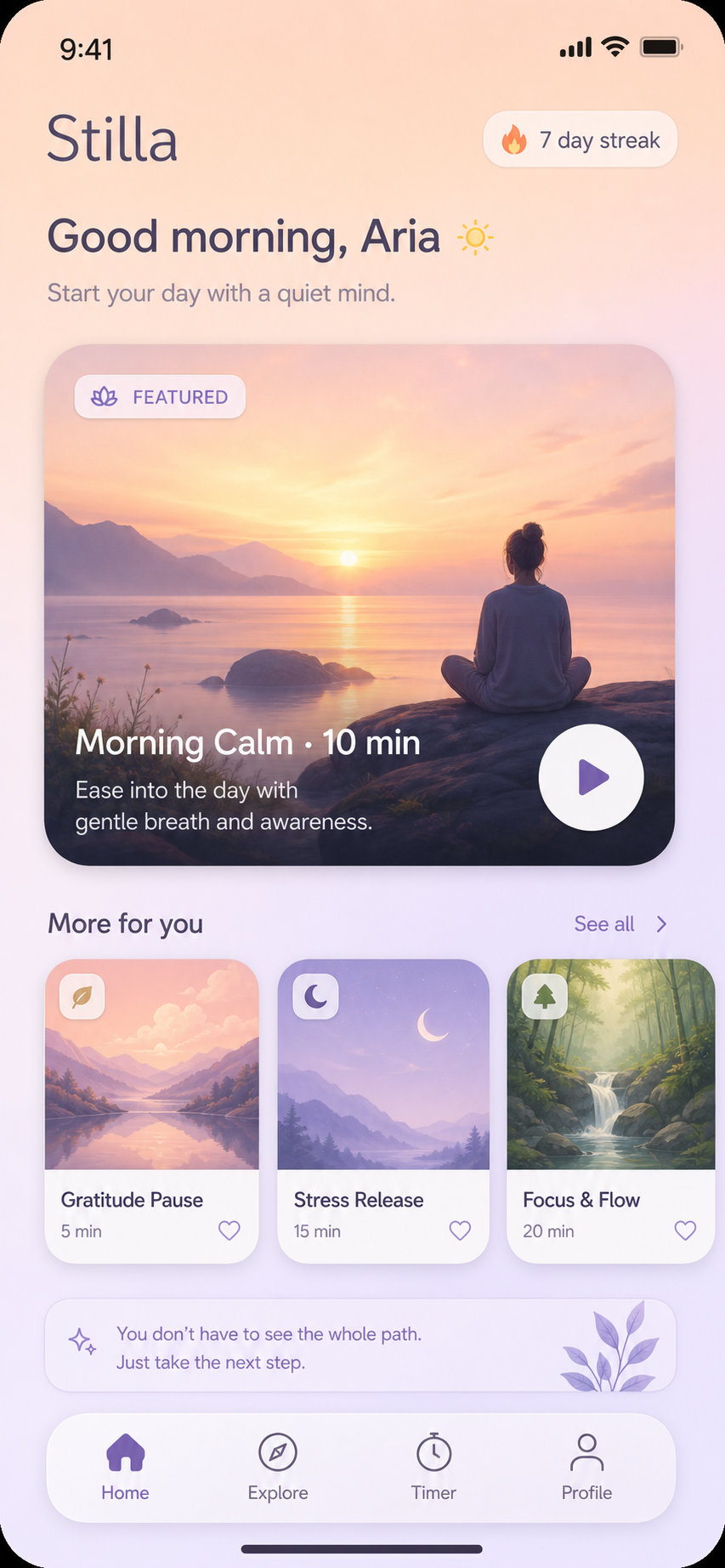 Example generated from “Design illustration · Meditation App Home Screen — API Models · CC BY 4.0”