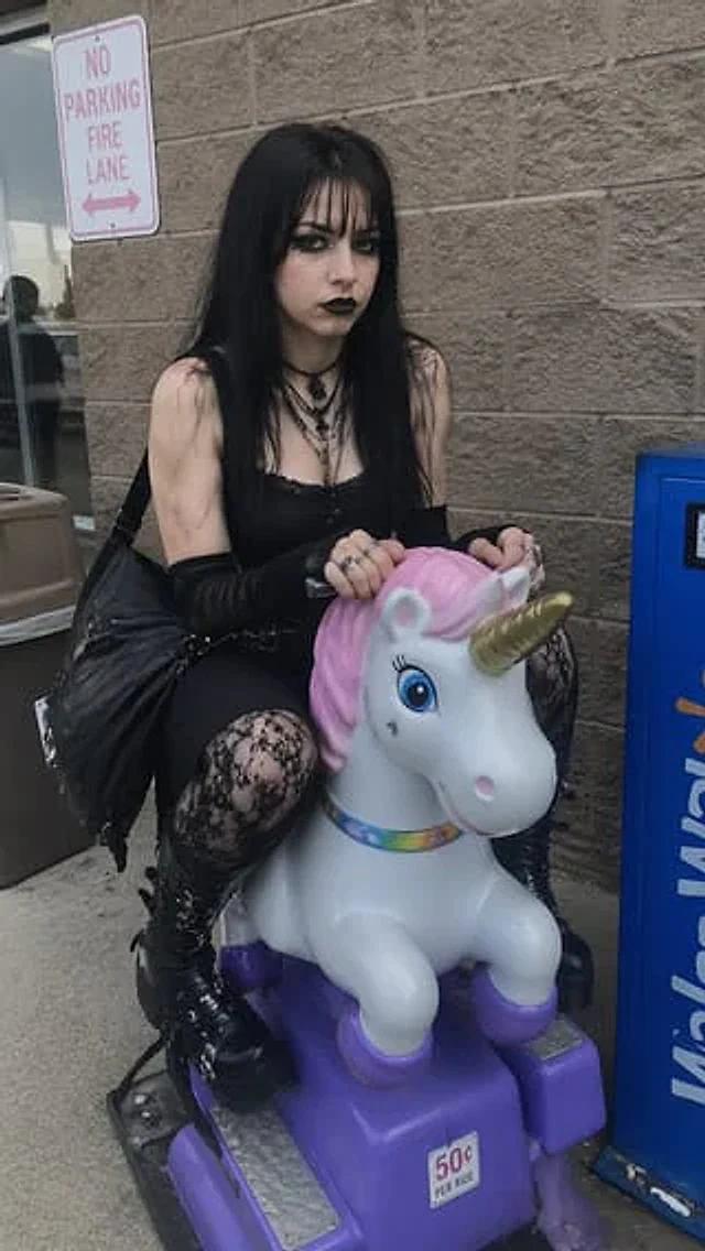 Example generated from “Goth Girl on Unicorn Ride”