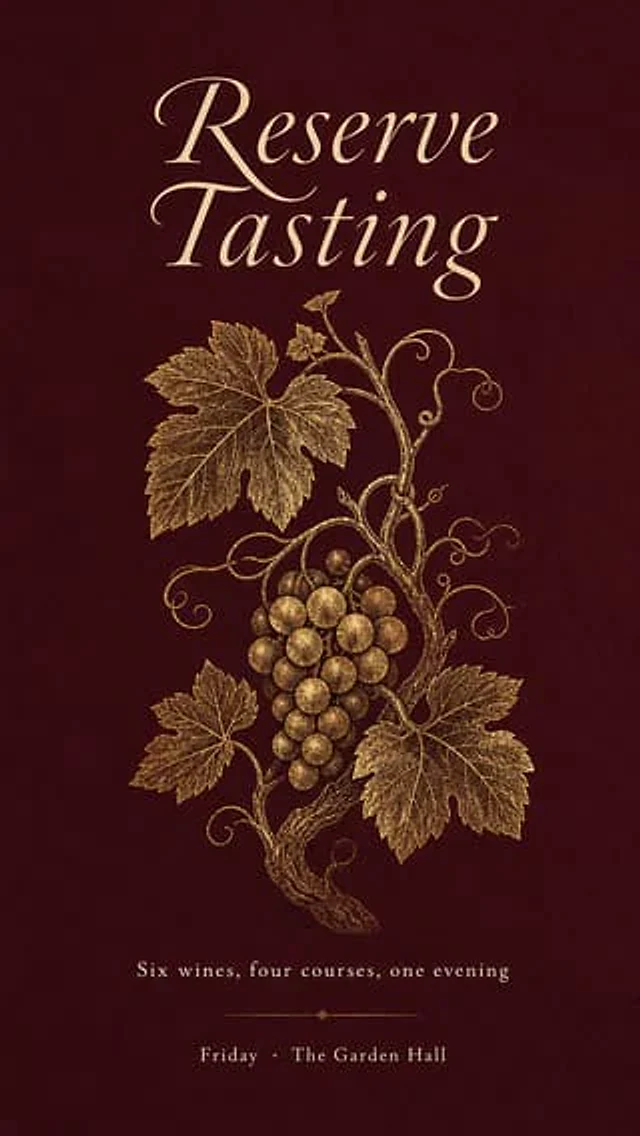 Example generated from “Wine Tasting Event Poster”