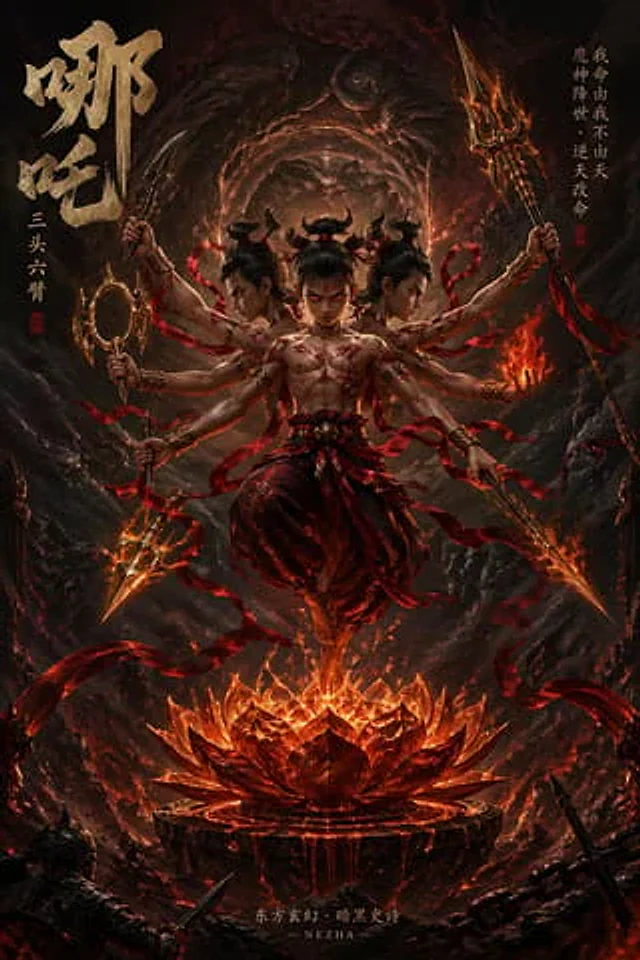 Example generated from “Epic Fantasy Novel Cover for Nezha”