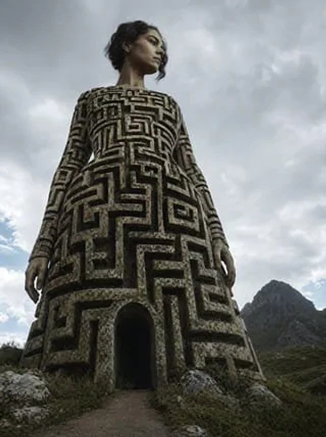 Example generated from “Colossal Labyrinth Woman Monument”