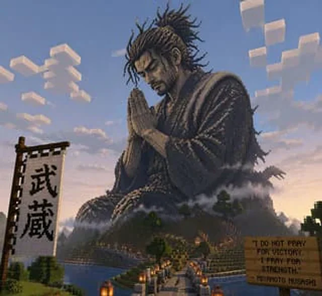 Example generated from “Minecraft Statue of Musashi”