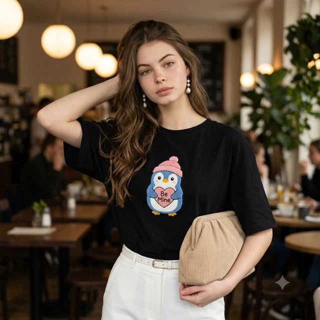 Example generated from “Social Media Post - Fashion Editorial Portrait in Cafe”