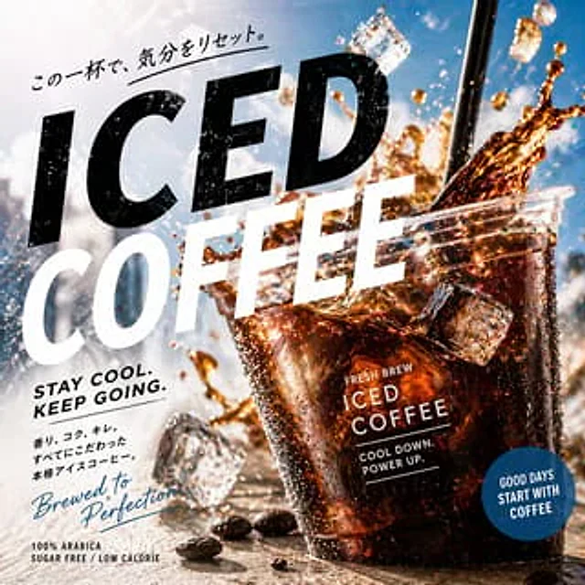 Example generated from “Modern Iced Coffee Advertisement Design”