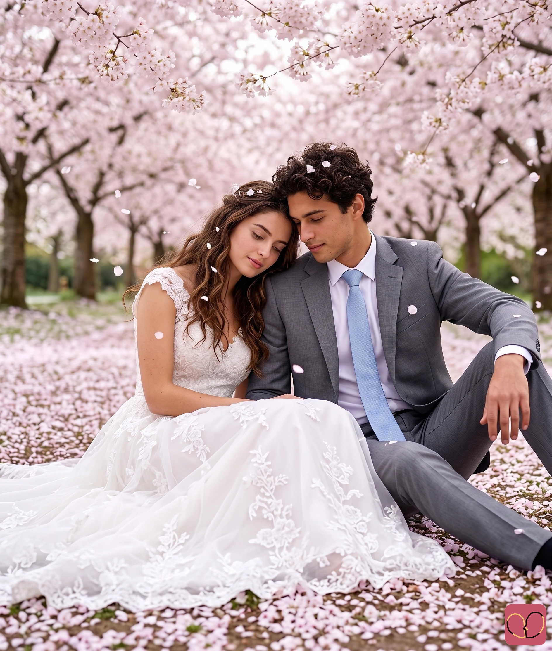 Example generated from “2 reference photos · Cherry Blossom Petal Embrace”