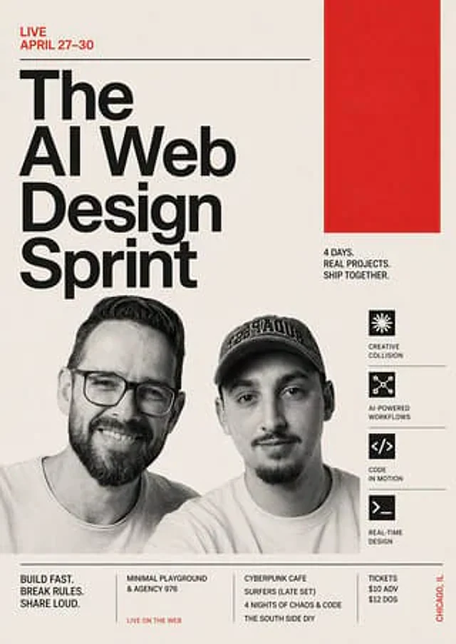 Example generated from “Swiss Poster for AI Web Design Sprint”