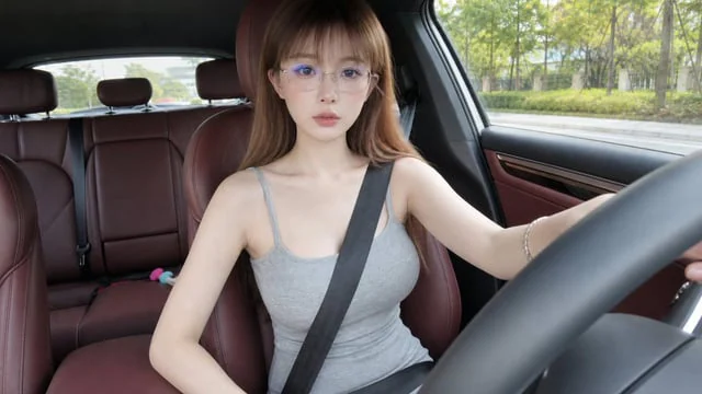 Example generated from “Realistic Car Interior Selfie”