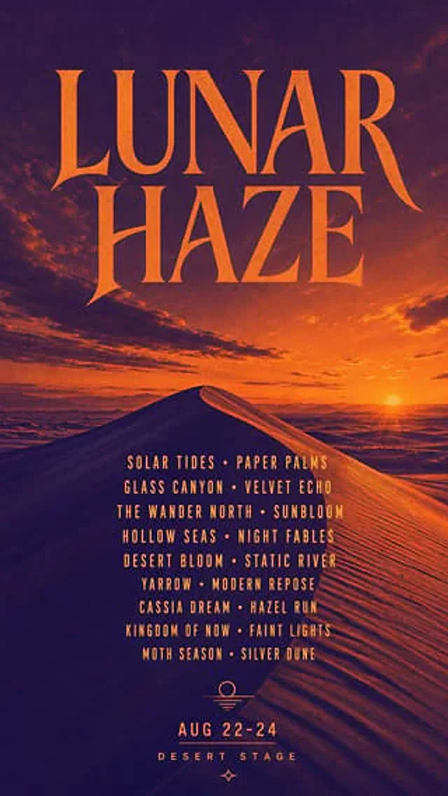 Example generated from “Music Festival Headliner Poster”