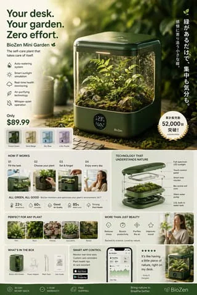 Example generated from “Futuristic Japanese product advertisement”