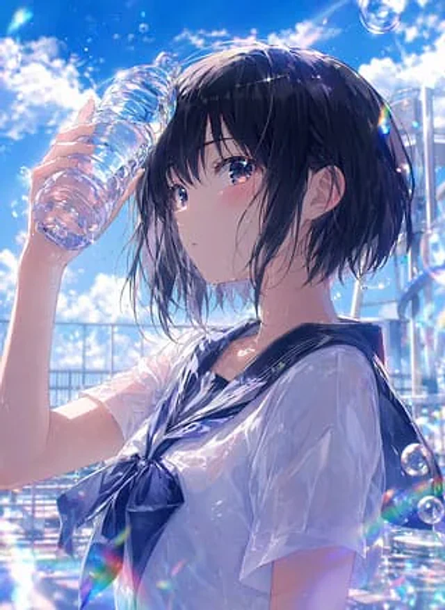 Example generated from “Wet Summer Anime Schoolgirl Portrait”