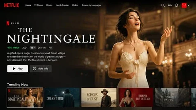 Example generated from “Netflix 首页主视觉 UI”