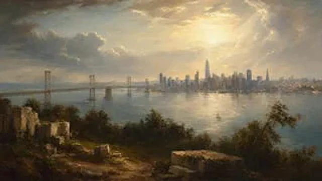 Example generated from “Golden Bay City Romantic Landscape”