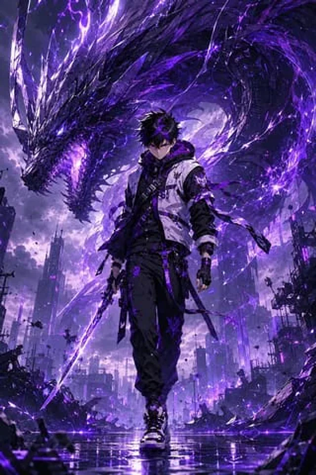 Example generated from “Epic Anime Worldview with Guardian Beast”
