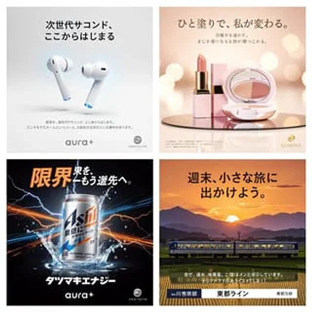 Example generated from “4-Panel Japanese Advertising Concept Grid”