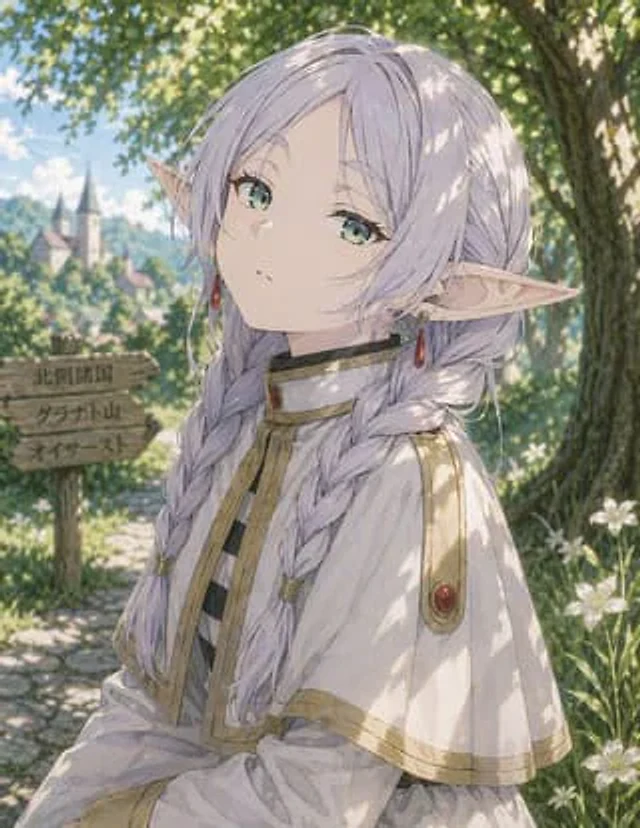 Example generated from “Anime Elf Girl on Forest Path”
