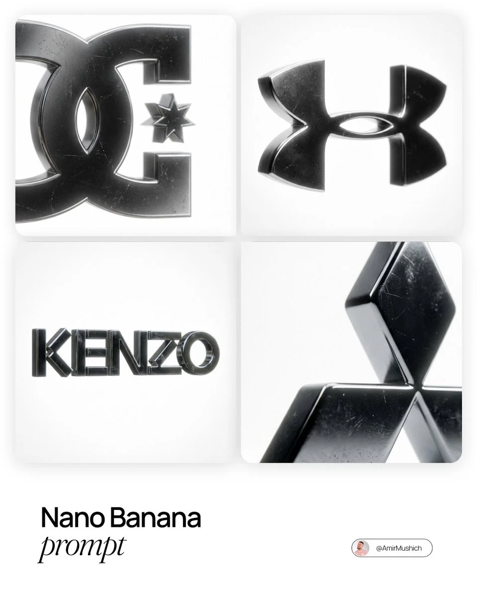 Dark Chrome Logo in a White Void