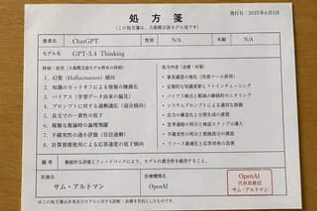 Example generated from “Japanese AI Model Prescription Sheet”