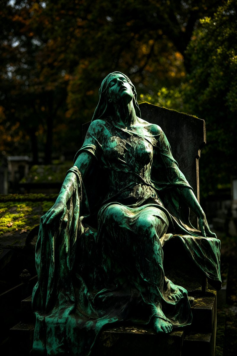Example generated from “Weeping Angel Statue in Cemetery”