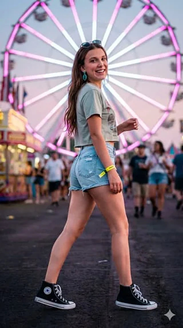 Example generated from “YouTube Thumbnail - Cinematic Festival Photo of Millie Bobby Brown”