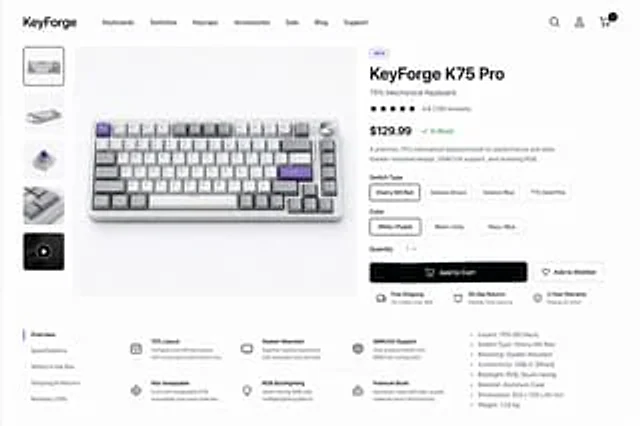Example generated from “Mechanical Keyboard Product Page Mockup”