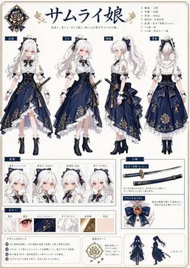 Example generated from “Samurai Princess Character Sheet”
