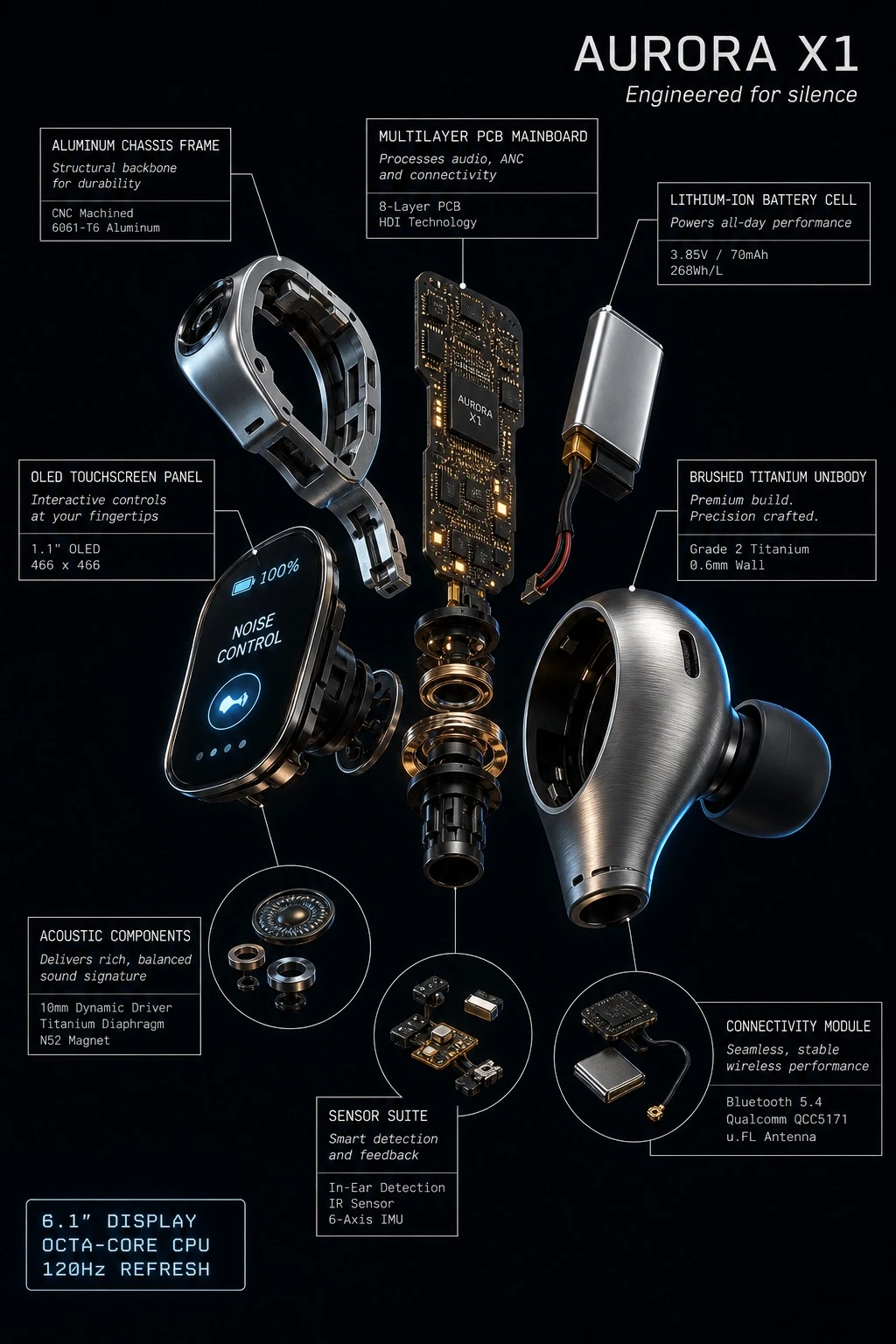 Exploded component render — ClawLabs AI · MIT