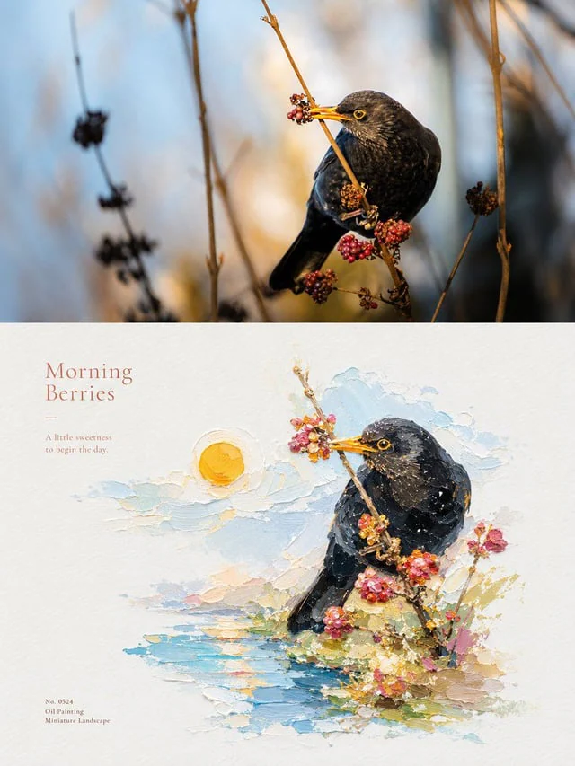 Example generated from “Impasto Oil Painting Micro-Landscape Poster”