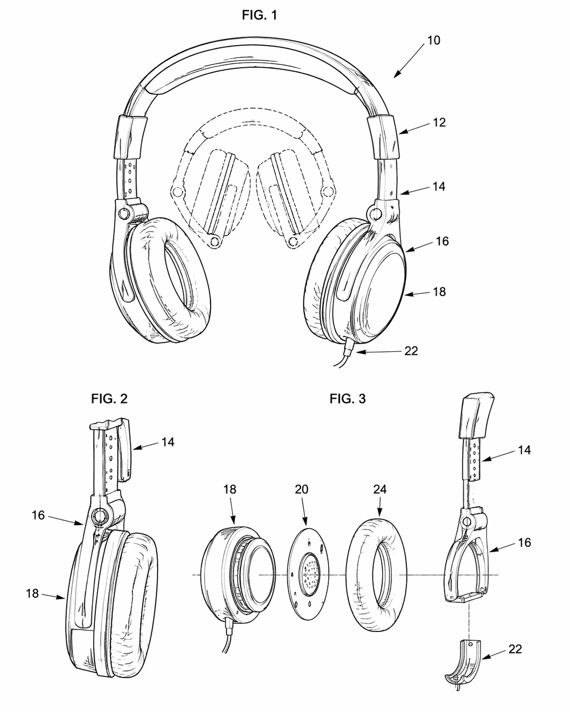Foldable Headphone Patent-Style Figure Study — ChaosRealmsAI · MIT