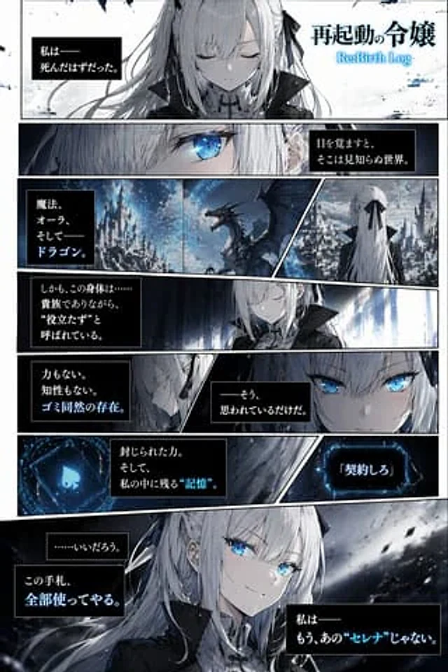 Example generated from “Dark Fantasy Manga Page Generator”