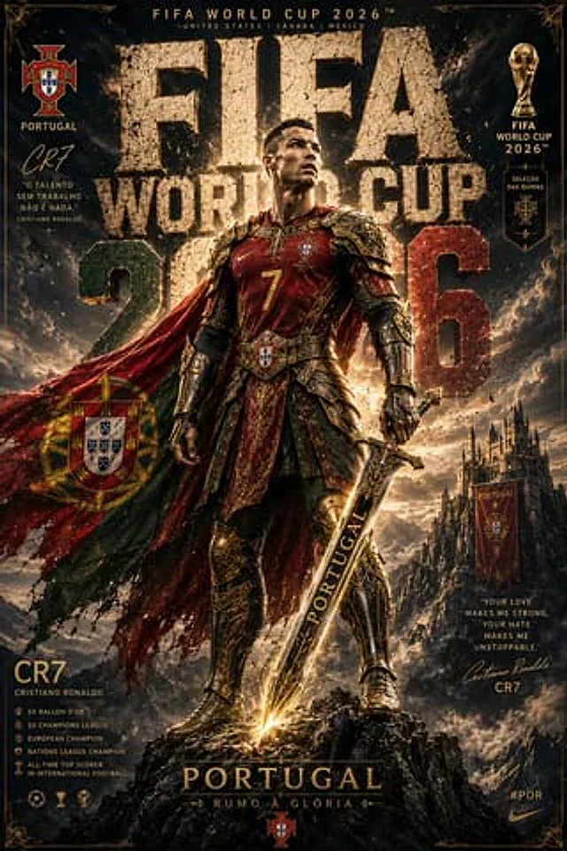 Example generated from “Knight Armor FIFA Hero Poster”